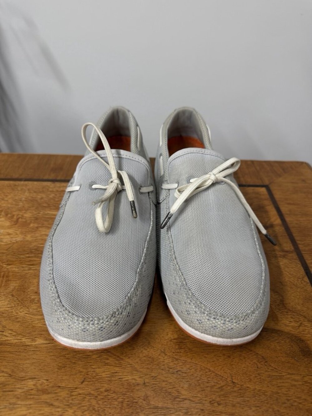 SWIMS Men’s 10 Breeze Wave Gray Orange Loafers Machine Wash Boat & Water Shoes